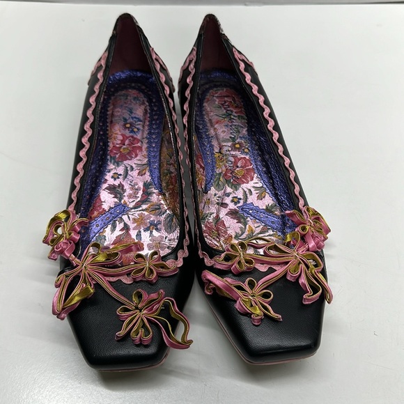 Irregular Choice Ballet Flats Corded Floral Detail Multicolor Black Size 42 / 11 - Picture 1 of 8